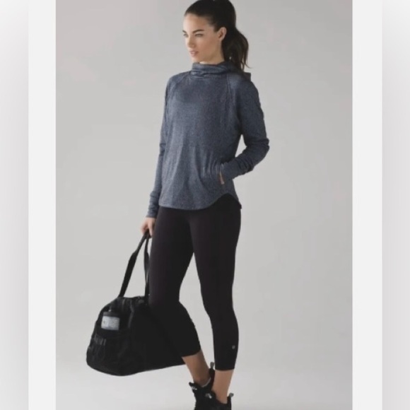 Lululemon Athletica Pick Up The Pace Ls Rulu Pullover Hood Jacquard Blue 6
